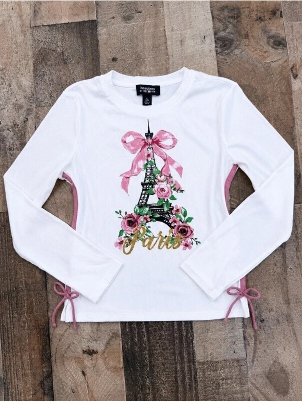 Amy Byer Youth Girl Long Sleeved Cute Paris Top Size 14